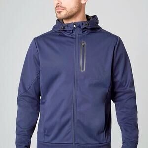 Mondetta Axiom Protection Hooded Active Men's Full Zip Jacket Size XL Blue